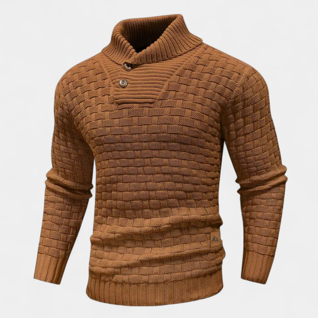 Elías – Stylowy sweter z golfem i guzikami