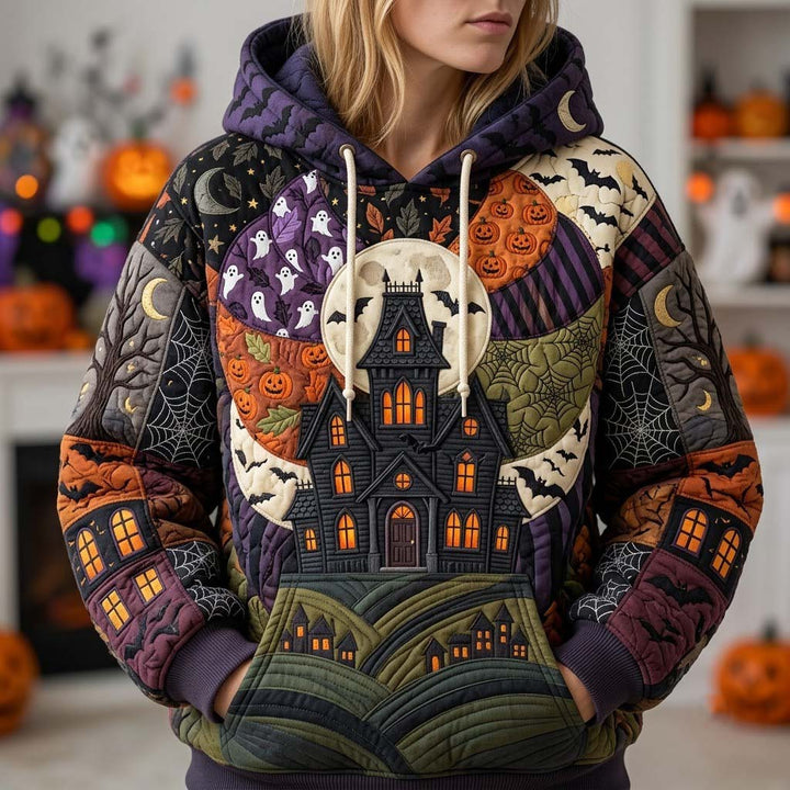 Hoodie Patchwork na Halloween o Północy
