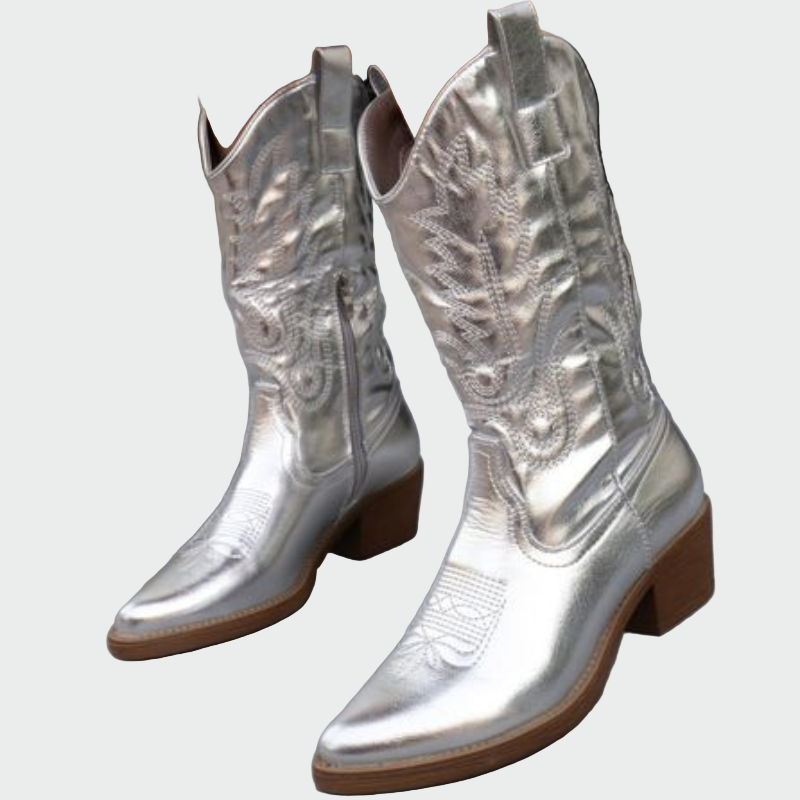 Aneta - Metaliczne kowbojskie buty